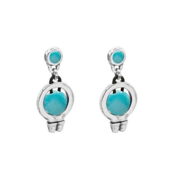 Blue Murano glass circle earrings