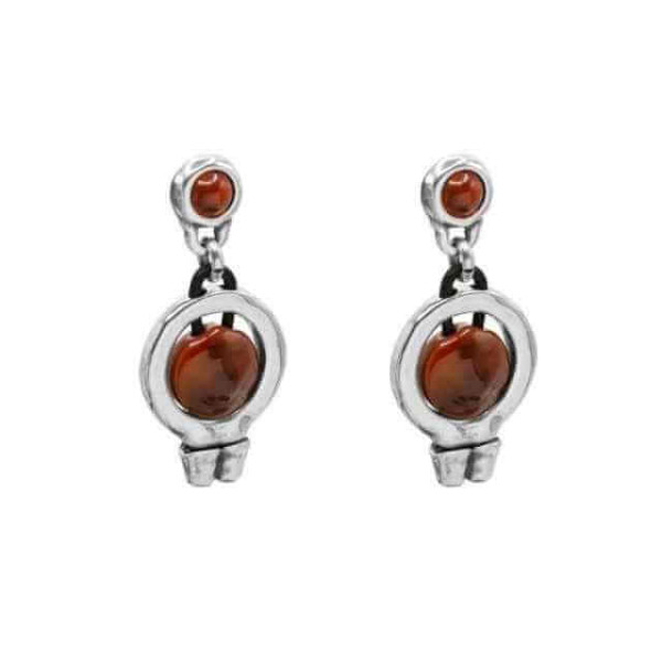 Brown Murano glass circle earrings