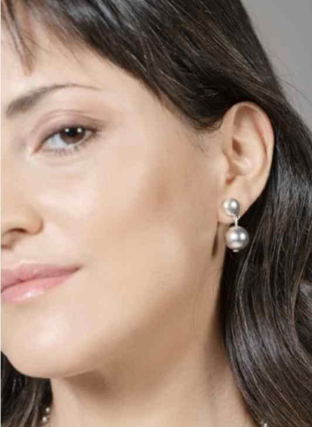 Petites boucles d'oreilles argent pendentif shpere