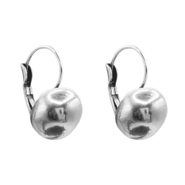 Round Earrings Lever Back Closure