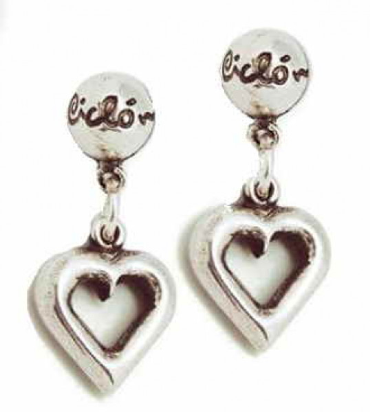 Silver heart earrings