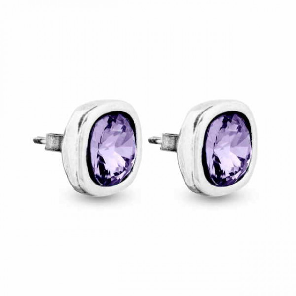Ear Studs Purple Swarovski Crystal
