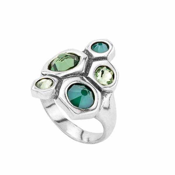 Bague Cinq Cristales Swarovski Vert