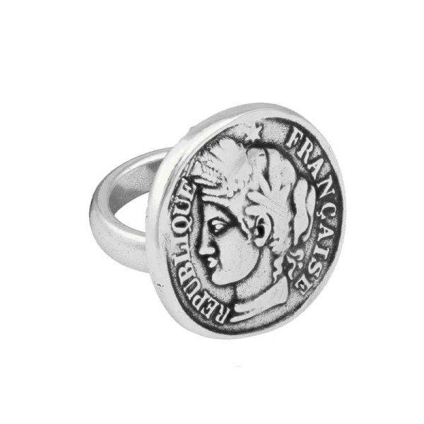 Bague pièce monnaie argent français