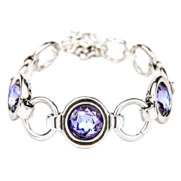Bracelet Chaine Cristaux Lilas