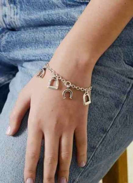 Silver equestrian charm bracelet