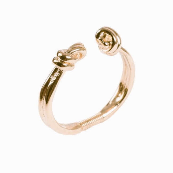 Offener Rigider Goldarmreif Zwei Knoten