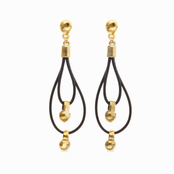 Lange Braune Lasso Lederohrringe