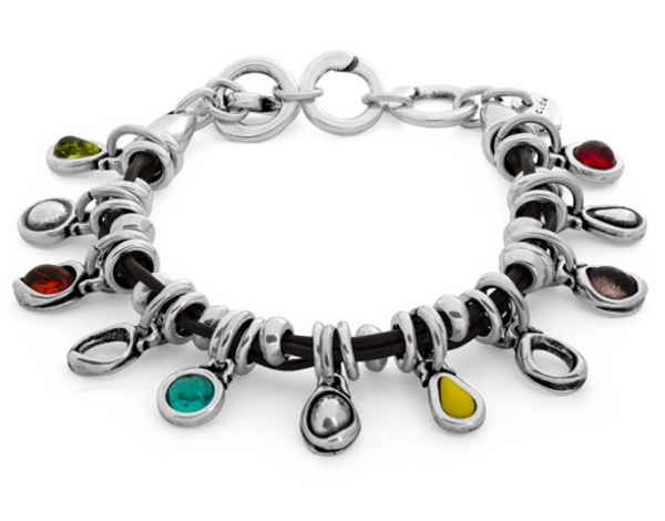 Colorful charm leather bracelet