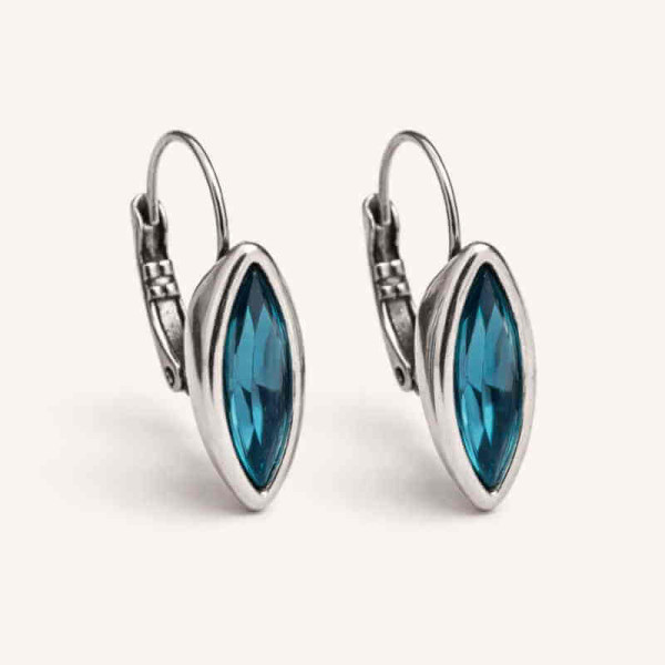 Klappverschluss Ohrhänger Kristall Blau