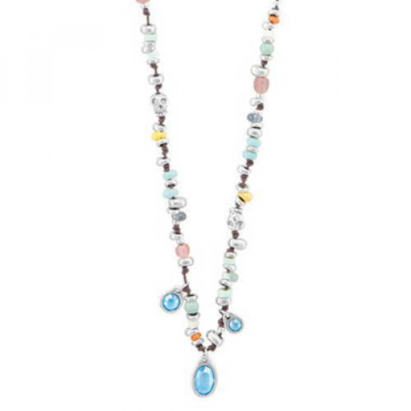 Long Necklace Colorful Pastel Crystals
