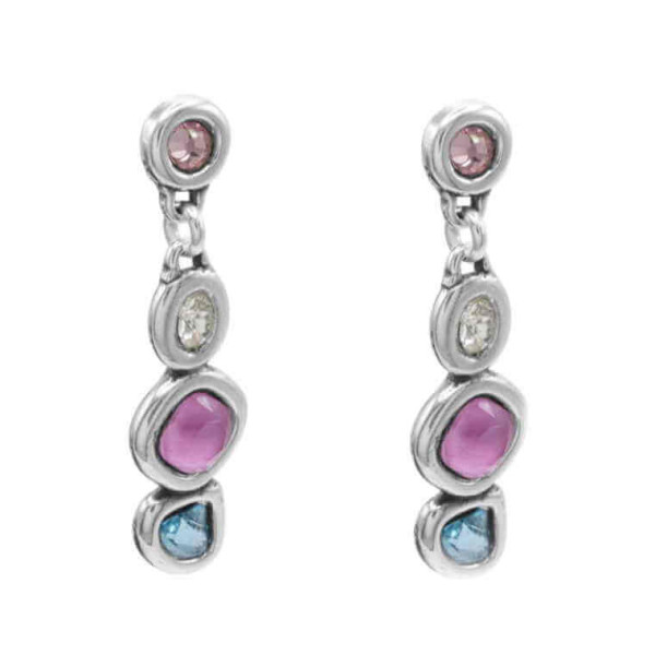 Boucles d'oreilles pendantes en cristal vert