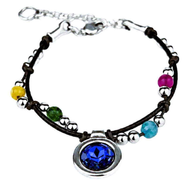 Bracelet en cuir et cristal