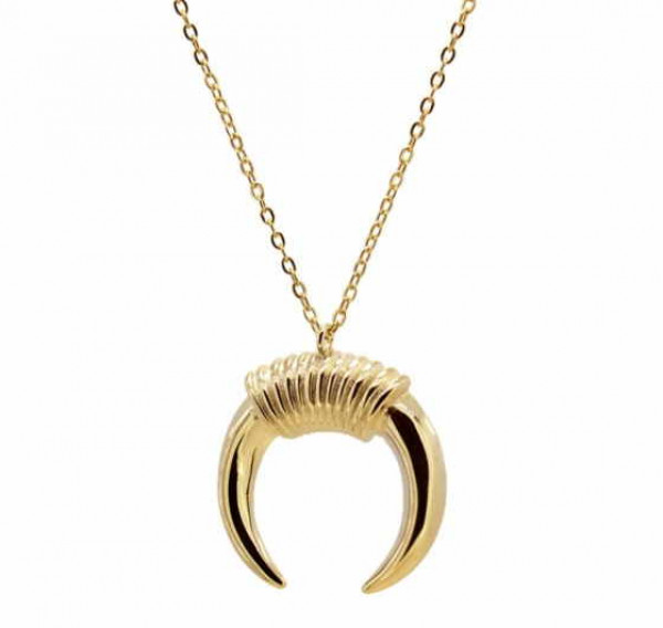 Half Moon Gold Pendant Necklace