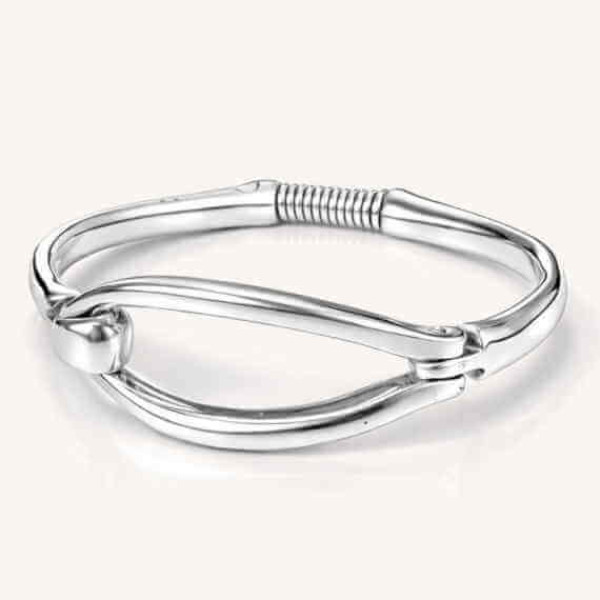 Oval Silver Bangle