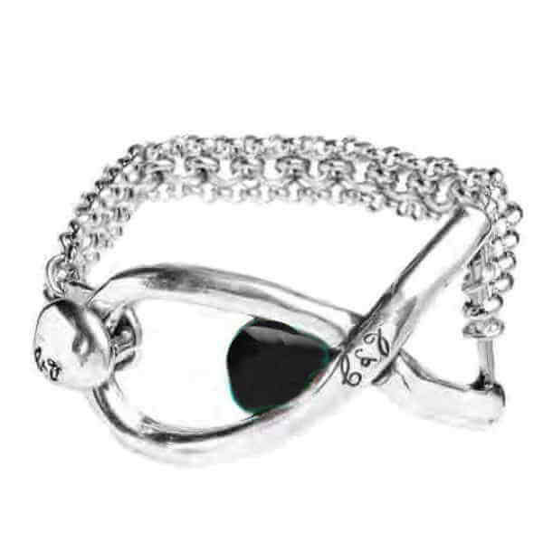 Fisch Glieder Kettenarmband Schwarz