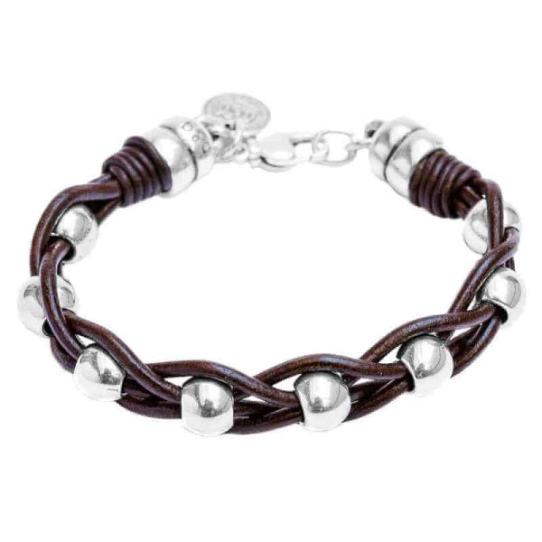 Lederarmband Silberperlen