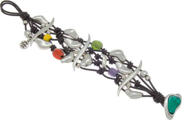 Bracelet multi tours perles couleur