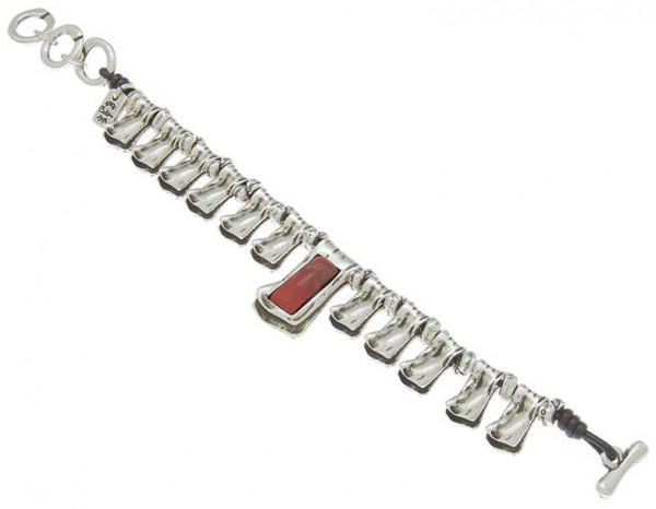 Silver Bracelet Charms Coral Pendant