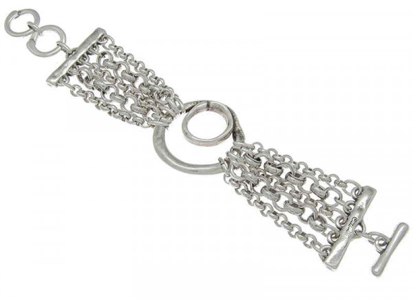 Silver chain bracelet several chains