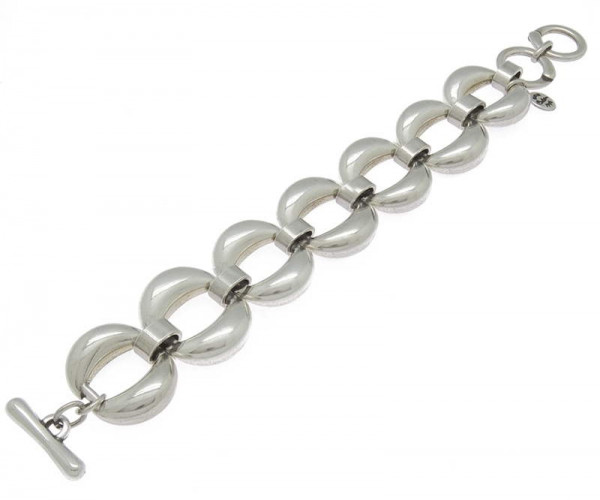 Locket Hoop Chain Silver Bracelet