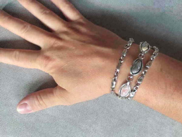 Five Crystal Bracelet Silver Chain