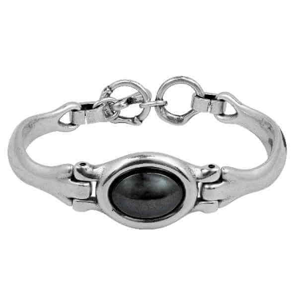Cuff Bracelet Gey Hematite Stone
