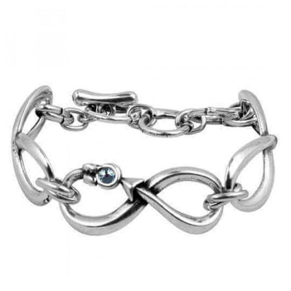 Bracelet Infini Maillons Cristal Bleu