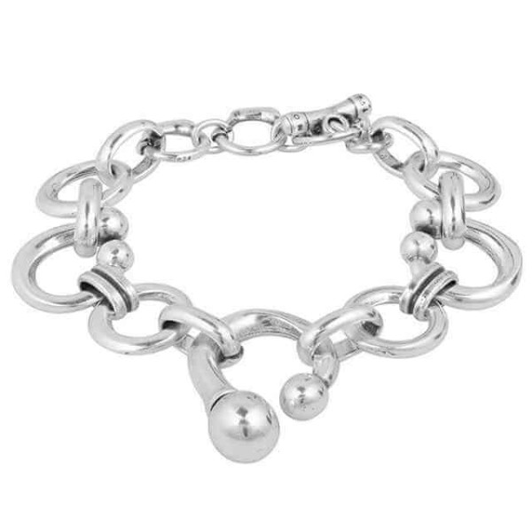 Armband mit runden Silbergliedern