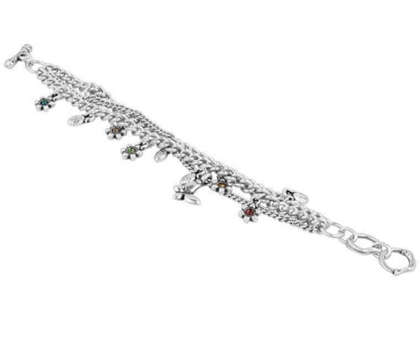 Multi Chain Bracelet Flower Charms