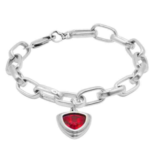 Pulsera cadena colgante cristal Swarovski rojo
