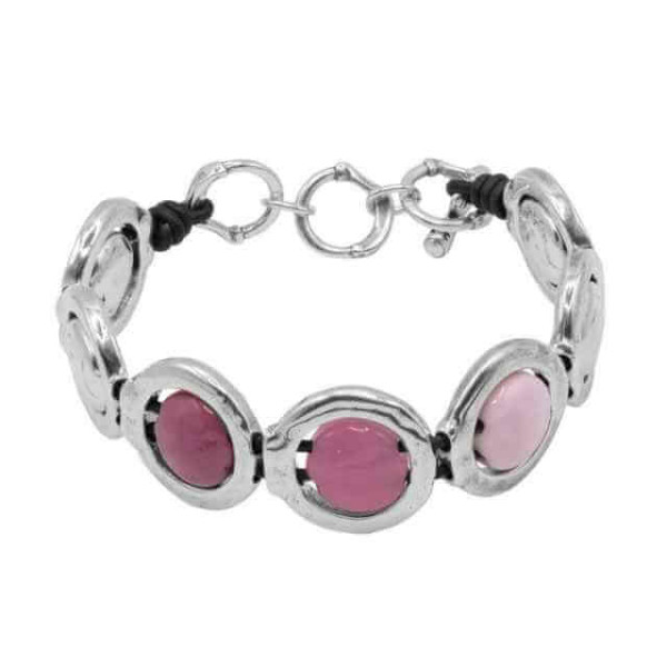 Pink Colored Murano Glass Bracelet