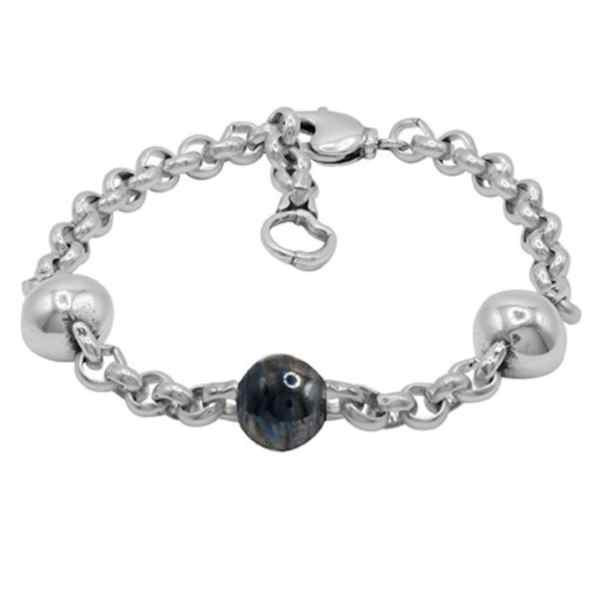 Chain Bracelet Dark-Gray Bead