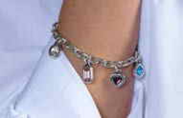 Charm Bracelet Dangling Colorful Crystals