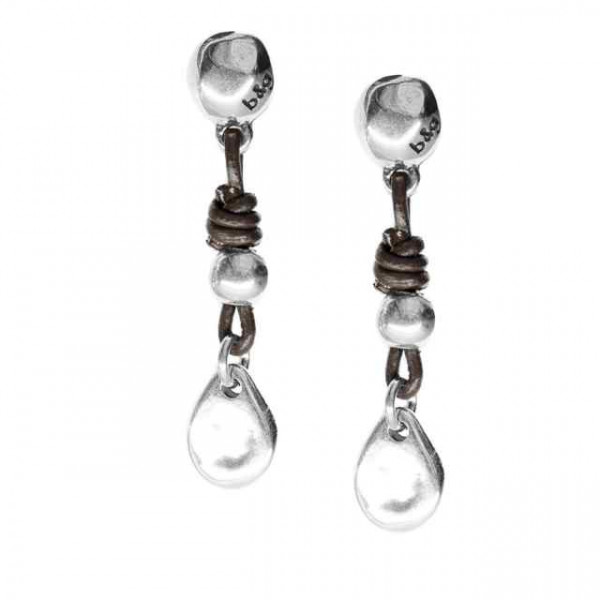 Boucles d'oreilles cuir pendentif larme