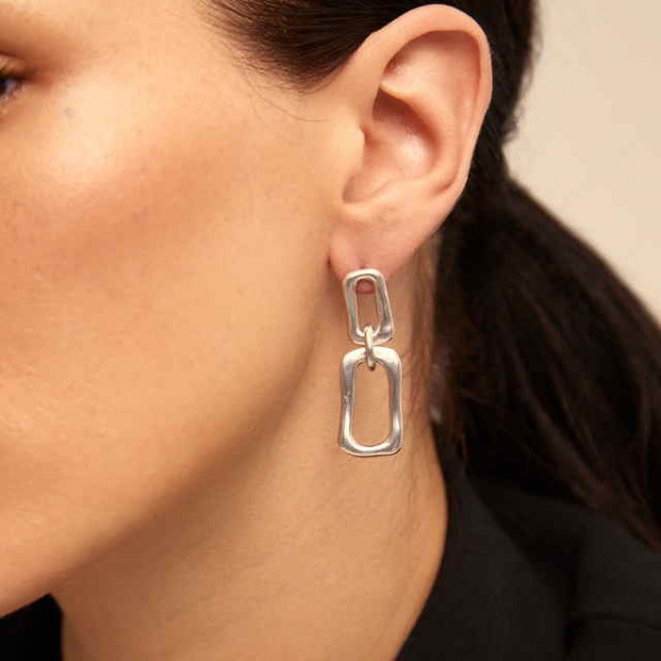 Pendientes 2 Eslabones Rectangulares