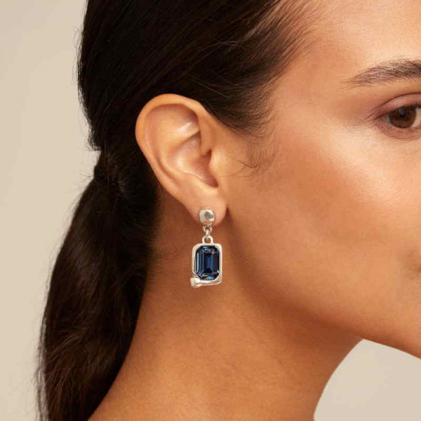 Drop Earrings Blue Crystal