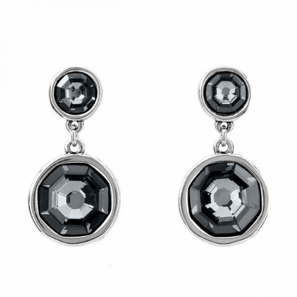 Drop Earrings Dark Grey Crystal