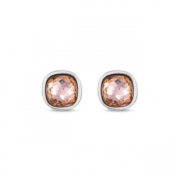 Square Shaped Pink Crystal Earrings