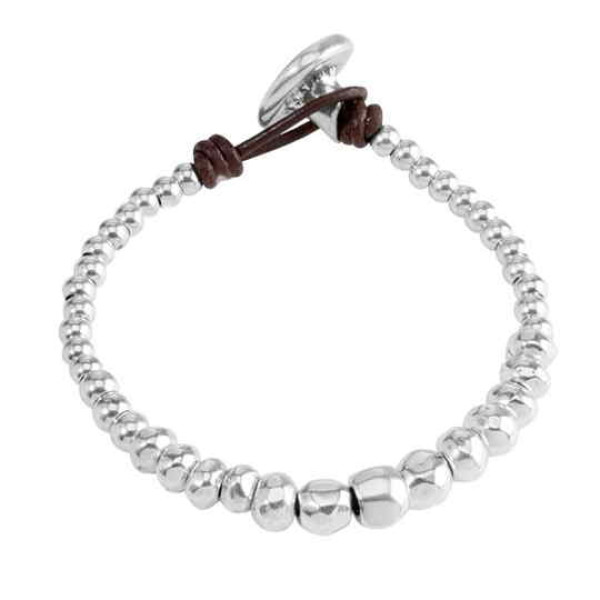 Silberperlen Lederarmband von UNO de 50