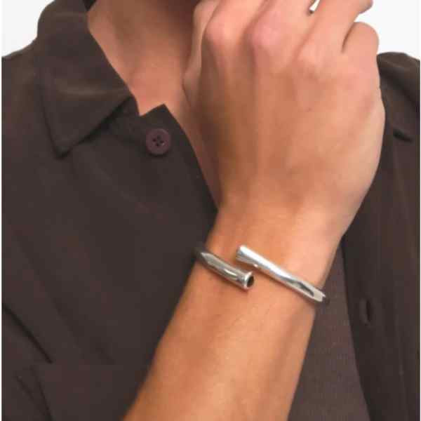 Pulsera Esclava Ancha Forma Olas