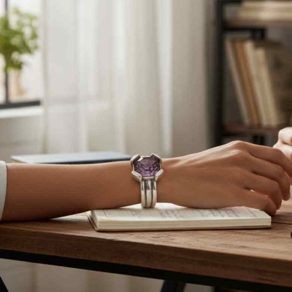 Pink Swarovski Crystal Bangle Bracelet