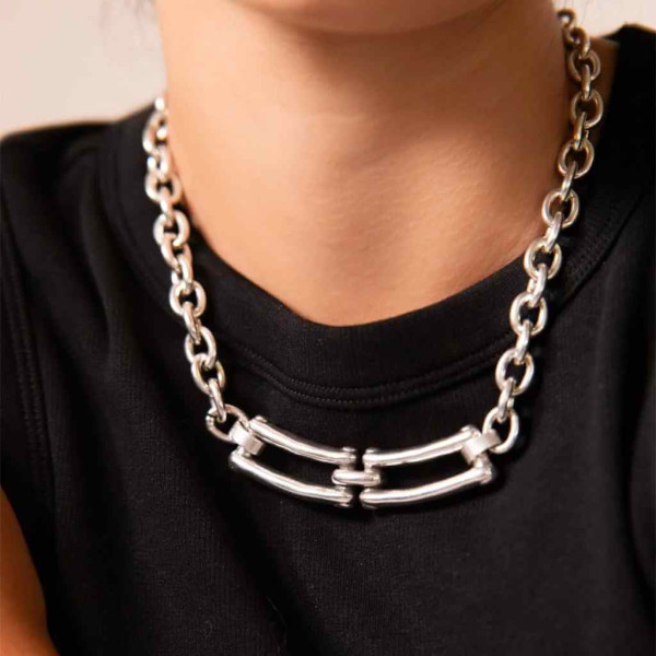 Chain Necklace Rectangle Links
