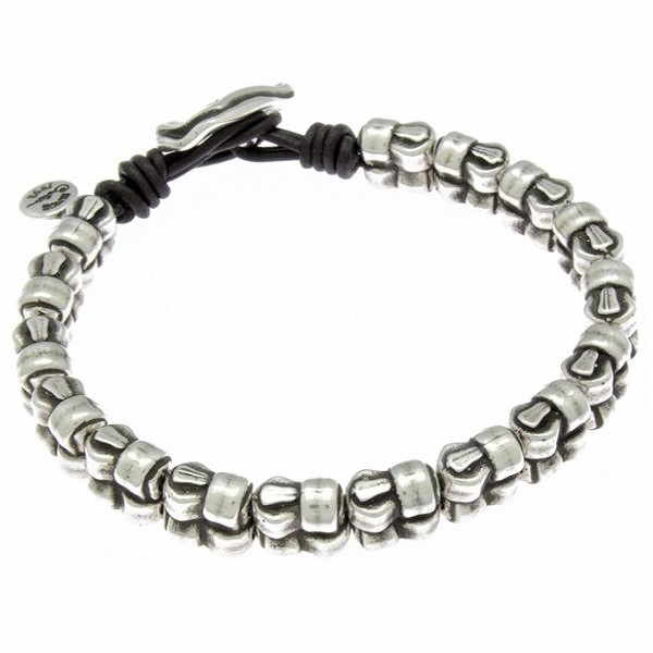 Double Breloques Rangée Bracelet Argent