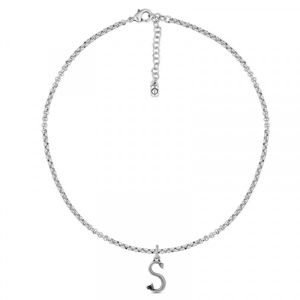 Silver Necklace Letter Pendant S