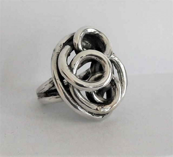 Cable silver ring