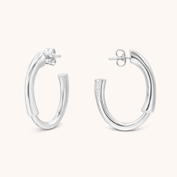 Boucles D'Oreilles Créole Ovale Argent