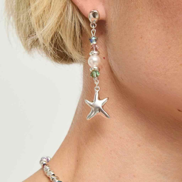 Pendientes estrella de mar cristales brillantes