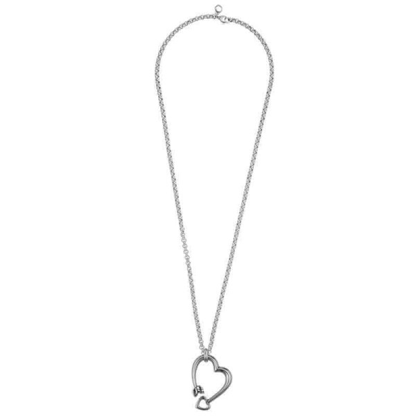 Silver Chain Necklace Heart Pendant