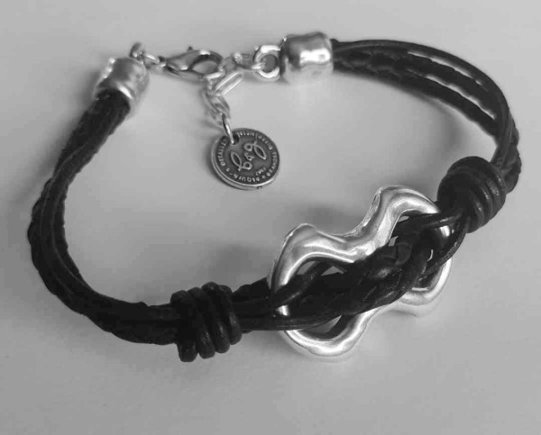 Triple Cord Black Leather Bracelet